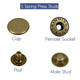 20mm Bronze S Spring Press Studs (Pack of 20 Sets)